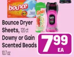 Tony’s Fresh Market Bounce Dryer Sheets, 120 ct Downy or Gain Scented Beads 10.7 oz offer