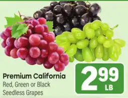 Tony’s Fresh Market Premium California Red, Green or Black Seedless Grapes offer