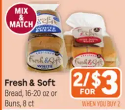 Tony’s Fresh Market Fresh & Soft Bread, 16-20 oz or Buns, 8 ct offer