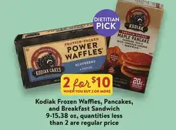 Fresh Thyme Kodiak Frozen Waffles, Pancakes, and Breakfast Sandwich offer