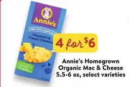 Fresh Thyme Annie's Homegrown Organic Mac & Cheese offer