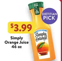 Fresh Thyme Simply Orange Juice offer
