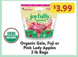 Fresh Thyme Organic Gala, Fuji or Pink Lady Apples offer