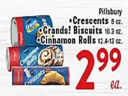 Rio Valley Market Pillsbury Crescents, 8 oz., Grands! Biscuits, 16.3 oz., Cinnamon Rolls, 12.4-13 oz offer