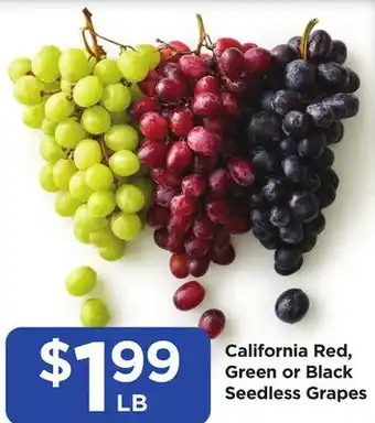 Food 4 Less California Red, Green or Black Seedless Grapes offer