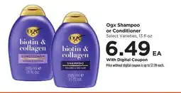 Food 4 Less Ogx Shampoo or Conditioner offer