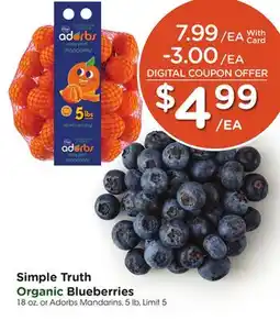 Mariano's Simple Truth Organic Blueberries offer