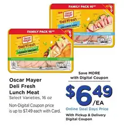 Mariano's Oscar Mayer Deli Fresh Lunch Meat offer