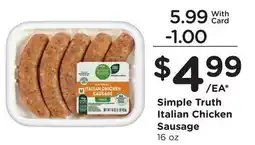 Mariano's Simple Truth Italian Chicken Sausage offer
