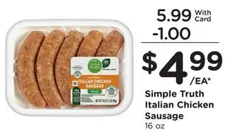 Mariano's Simple Truth Italian Chicken Sausage offer