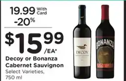 Mariano's Decoy or Bonanza Cabernet Sauvignon offer