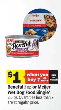 Meijer Beneful or Meijer Wet Dog Food Single offer