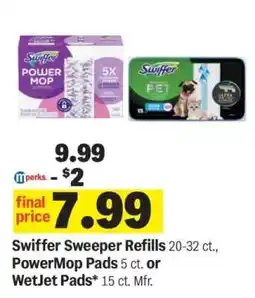 Meijer Swiffer Sweeper Refills, PowerMop Pads, or WetJet Pads offer