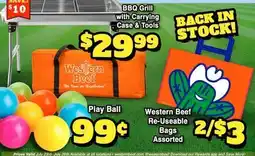 Western Beef BBQ Grill with Carrying Case & Tools, Western Beef Re-usable Bags offer