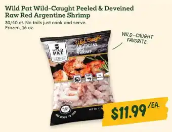 Wild Pat wild-caught peeled & deveined raw red argentine shrimp