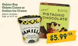 Sprouts Farmers Market Gelato Boy Gelato Cones or Italian Ice Cream offer