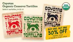 Sprouts Farmers Market Coyotas organic cassava tortillas offer