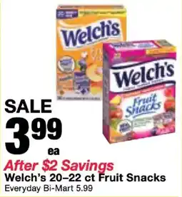 Bi-Mart Welch's Fruit Snacks offer