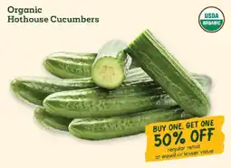 Sprouts Farmers Market Organic Hothouse Cucumbers offer