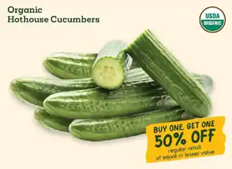 Sprouts Farmers Market Organic Hothouse Cucumbers offer