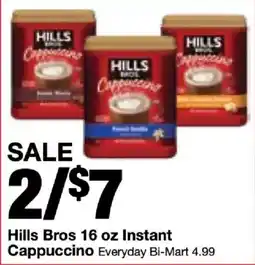 Bi-Mart Hills Bros Instant Cappuccino offer