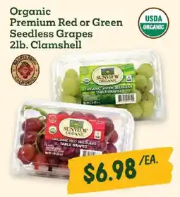 Sprouts Farmers Market Sunview organic organic premium red or green seedless grapes offer