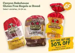 Sprouts Farmers Market Canyon Bakehouse Gluten Free Bagels or Bread offer