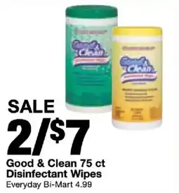 Bi-Mart Good & Clean Disinfectant Wipes offer