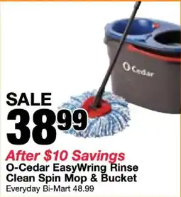 Bi-Mart O-Cedar EasyWring Rinse Clean Spin Mop & Bucket offer