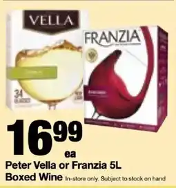 Bi-Mart Peter Vella or Franzia Boxed Wine offer