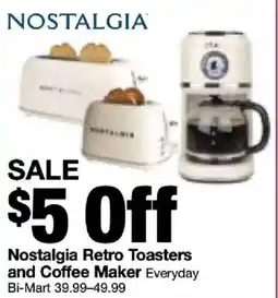 Bi-Mart Nostalgia Retro Toasters and Coffee Maker offer