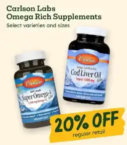 Sprouts Farmers Market Carlson Labs Omega Rich Supplements offer