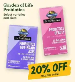Sprouts Farmers Market Garden of Life Probiotics offer