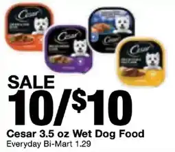 Bi-Mart Cesar wet dog food offer