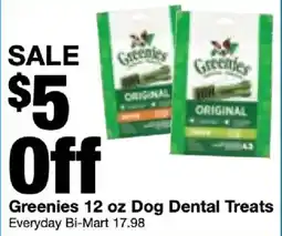 Bi-Mart Greenies Dog Dental Treats offer