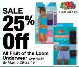 Bi-Mart Fruit of the Loom Underwear offer