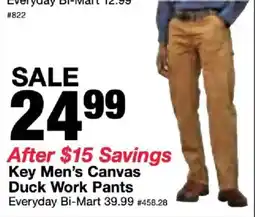 Bi-Mart Key Men's Canvas Duck Work Pants offer
