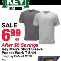 Bi-Mart Key Men's Short Sleeve Pocket Work T-Shirt offer