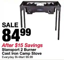 Bi-Mart Stansport 2 Burner Cast Iron Camp Stove offer