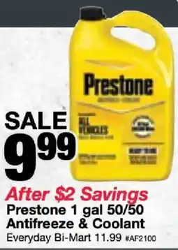 Bi-Mart Prestone antifreeze & coolant offer