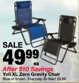 Bi-Mart Yoli XL Zero Gravity Chair offer