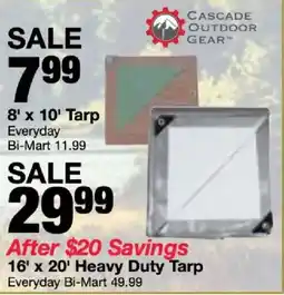 Bi-Mart Cascade Outdoor Gear 8' x 10' Tarp offer