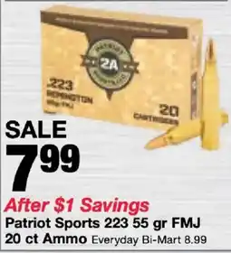 Bi-Mart Patriot Sports 223 55 gr FMJ offer