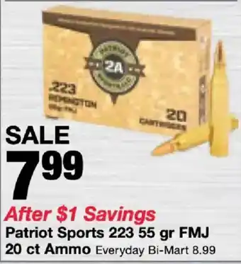 Bi-Mart Patriot Sports 223 55 gr FMJ offer