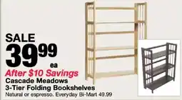 Bi-Mart Cascade Meadows 3-Tier Folding Bookshelves offer