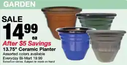 Bi-Mart Everyday Bi-Mart ceramic planter offer