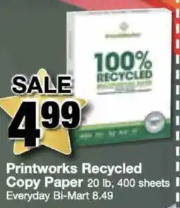 Bi-Mart Printworks Recycled Copy Paper offer