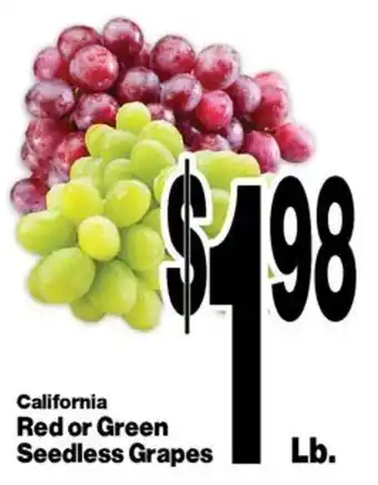California Red or Green Seedless Grapes