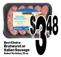 Super Saver Best Choice Bratwurst or Italian Sausage offer