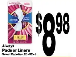 Super Saver Always Pads or Liners offer